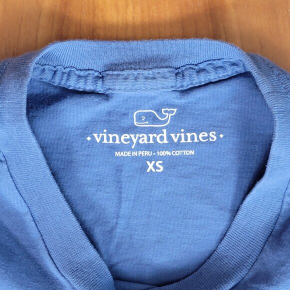 Vineyard Vines Blue Long Sleeve Pocket Tee Santa Sleigh Merry Christmas Tee - XS - Picture 8 of 8